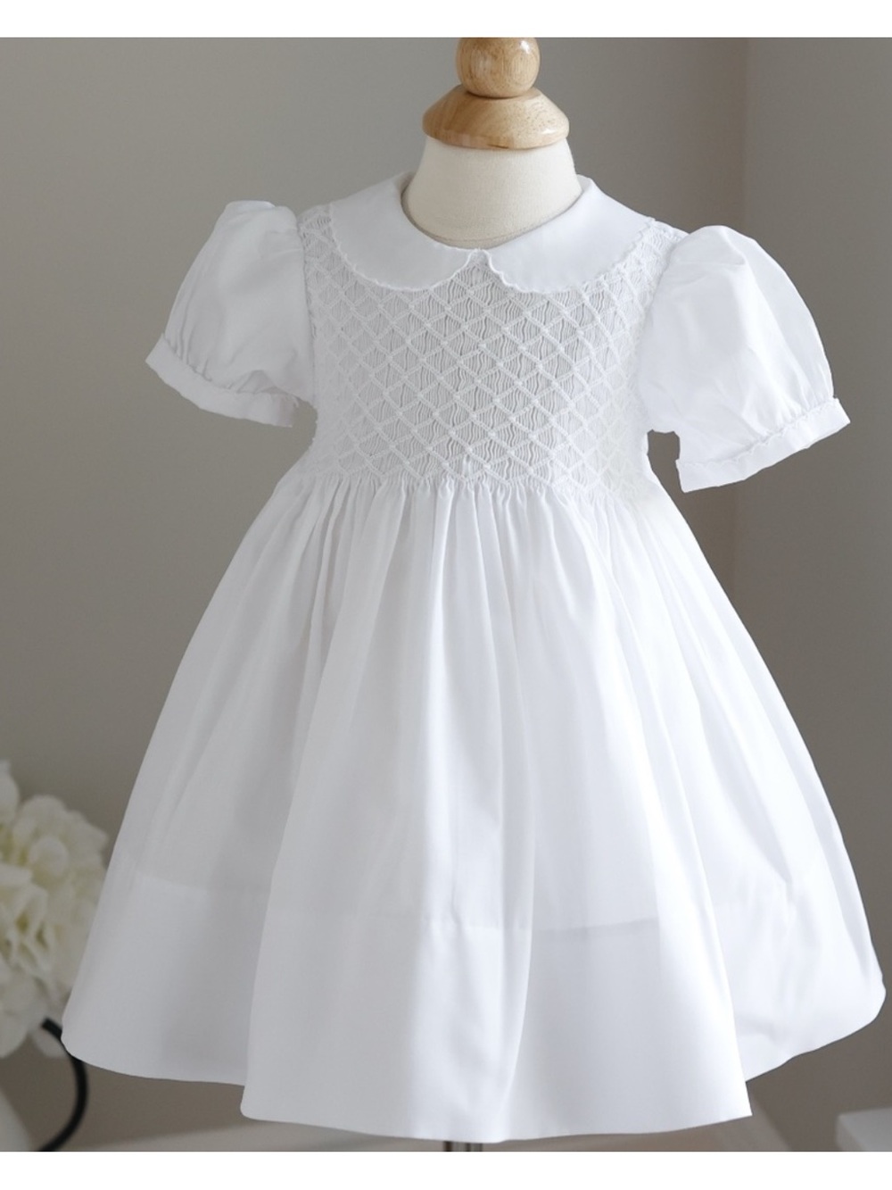 Feltman Brothers Smocked White Dress Flower Girl NWT